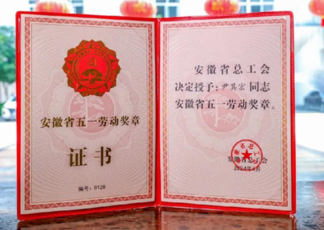 喜报！米兰智能科技股份有限公司董事长尹其宏荣获“安徽省五一劳动奖章”